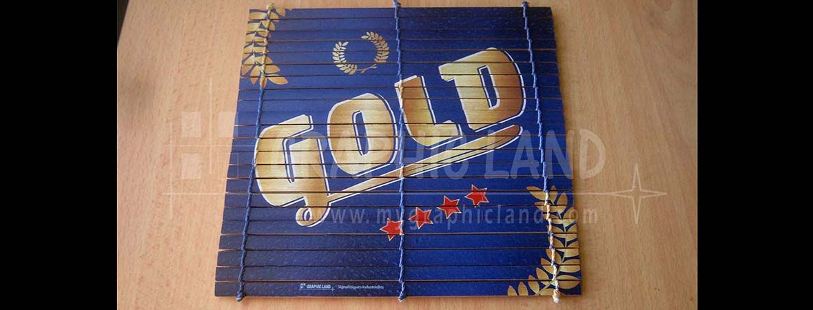 impression sur raphia, bière Gold