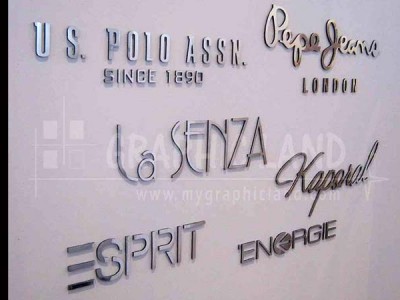 lettre en relief aluconbond miroir